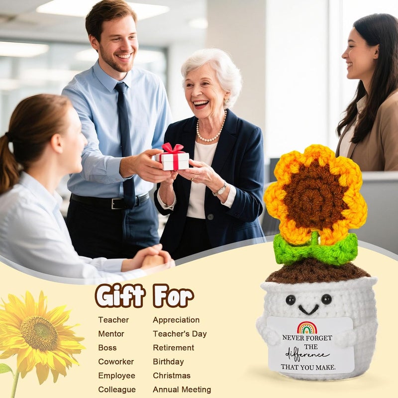 MBL Funny Boss Coworker Gifts - Cool Gag Crochet Sunflower Thanksgiving Retirement Appreciation Leaving Going Away Farewell Christmas Stocking Stuffers Office Gift for Boss Lady Women Men Employee - Image 4